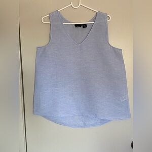 Tahari‎ Light Blue Tank Top women size large 100 linen